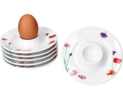 6-delig MARIE eierschaaltje met opbergvak van porselein voor 6 personen