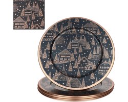 6-delig set borden CHALET Zwart-Koper 33cm van metaal – 23465769