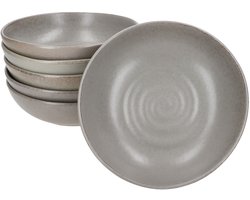 6-delig set CLAY grijze soepkommen van aardewerk voor 6 personen - 24321621