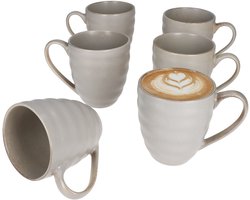 6-delig set CLAY grijze theeglazen van aardewerk voor 6 personen - 24321631