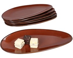 6-delig set taartbordjes bruin – 211573