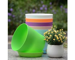 6-delige eenvoudige succulente bloempot creatieve plastic harsplant succulente bloempot verdikt open - rood + wit + geel + paars + beige + blauw