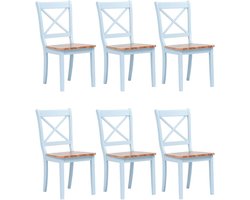 6-delige eetkamerstoelset van massief rubberhout, grijs, licht hout, ergonomisch, tot 110 kg belastbaar