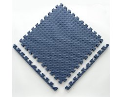 6-delige in Elkaar Grijpende Schuimmatten, 1cm Dikke Schuimrubberen Vloermatten, EVA-schuimrubberen Vloermatten Met Rand, Geschikt Voor Het Beschermen Van Vloeren in Huis, Marineblauw