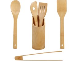 6-delige keukengerei set - natuurlijk design - bamboe