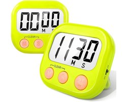 6-delige keukenwekkerset, digitale timer, voor koken, timer, keukengereedschap voor bakken, leren tijdbeheer, zelfdiscipline herinnering, experimentele timer, groen