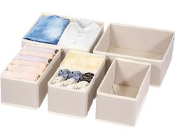 6-delige Ladeboxen - Lade organizer - Opbergdozen - lade organizer kledingkast - Kledingorganizer - non-woven stof - kaki