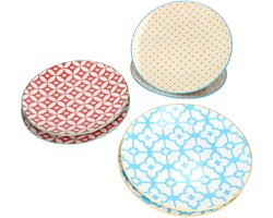 6-delige set dinerborden Makina TRIO, elk 2x blauw, geel, rood - 44775, 44768, 44744