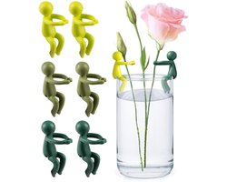 6-delige Set Planten Steun Houders – Ideale Plant Vermeerderingssteun, Decoratieve Steunclips voor Stekken – Geel, Lichtgroen en Donkergroen Plastic Steun voor Binnen Tuinieren en Hydrocultuur