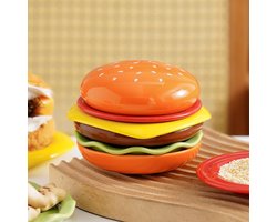6-delige stapelbare hamburgerbordjesset - Meerlagige hamburgerbestekset, geschikt voor barbecues, feestjes en hapjes (mini snack-/dessertbordjes, sushi-dipbordjes) - duurzaam en ruimtebesparend.