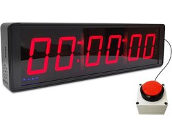 6 Digit Competitie Timer - Stopwatch Knop - Fitness Training Interval Timer - LED Digitale Wandklok - Ideaal voor Gym - Spel - Snelheidsracen (Grootte: 2.3 Inch)
