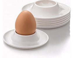 6 eierafzetplaten van kunststof, breukveilige eierdoppen, witte eierhouders, gezonde eierdoppen van voedselkwaliteit, keukenartikelen, cadeaus voor kinderen en kampeerservies