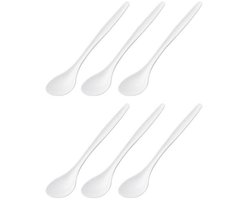 6 eierlepels wit - kunststof - plastic eierlepel - groentehapje fruithapje babyhapje lepel - eierlepeltjes