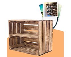 6 Gevlamde Houten Kisten voor Schoenen en Boeken - Decoratief en Praktisch Rek