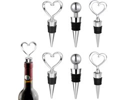 6 Herbruikbare Wijnflesstoppen en Kurken voor Wijn en Champagne