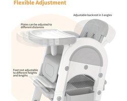 6 In 1 Baby & Peuters Veelzijdige Kinderstoel Full-size Hoge Eetstoel, Mini-eetkamerstoel, Bouwsteentafel & Stoel, Studietafel, Peuterstoel met een Gewatteerd Kussen en een Kindertafel en Stoelen set, Eetkamerstoelmodus 6 maanden tot 8 jaar 50 KG