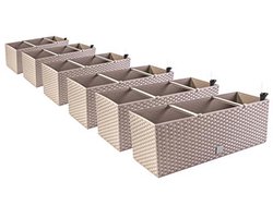 6-in-1 Balkon Box Set - Rotan Look Plantenpot met Waterniveau-Indicator