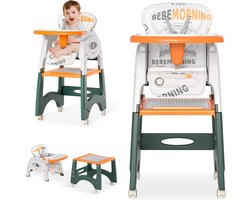 6-in-1 Kinderstoel Babystoel Verstelbare Eetstoel met Tafel en Rugleuning tot 50 kg