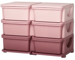 6 Lades Speelgoed 75x37x56,5cm Plastic Opbergdoos Roze Plastic Organizer Opslagoplossing Voor Kinderkamer Woonkamer Slaapkamer