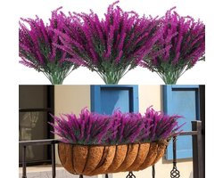 6 lavendelbloemen voor decoratie/bloemen voor decoratie/kunstbloemen voor in een vaas/bloemenboeket/bloemen voor huisdecoratie, Diwali, enz. (paarse lavendelstokjes)