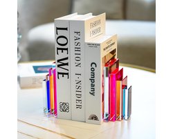 6 lbs zware kristallen boekensteunen vierkante geometrische kristallen boekensteunen decoratieve boekensteunen voor planken stijlvolle boekensteunen voor zwaar gebruik antislip stevig (1 paar,