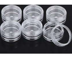 6 mini crème potjes - proefjes - 3 grams potjes - proef potjes - monster potjes - cosmetica potjes - Potjes met plastic deksel - Sample potjes - Lege potjes met deksel -Zalfpotjes - Plastic potjes met deksel - Potjes met schroefdop