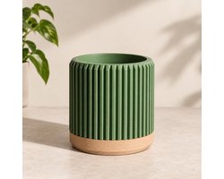 6 mini plantpotten decoratie voor bureau, 6cm diameter 7 cm hoog, Groen, Bioplastic plantenpot, design bloempot, geribbelde bloempot, moderne design, planten binnen, planten buiten,decoratieve plantenpot, duurzame bloempot, plantenpot met drainage.