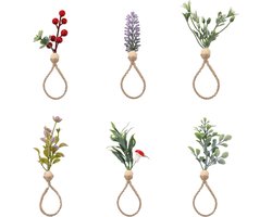 6 Pack Flower Napkin Rings - Gepersonaliseerde Schattige Servetringen - Kunstmatige Groene Servethouder - Geschikt voor Familiebijeenkomsten en Tafelversiering