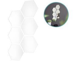 6-pack Hi Spiegelstickers Zeshoekig - Wanddecoratie - 18 x 21 cm