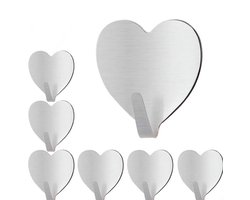 6-pack roestvrijstalen klevende haak wandhaak hanger sterke waterdichte klevende kledinghaak voor het ophangen van badkamer keuken badjas jas handdoek keukenbenodigdheden sleutel tas gereedschap