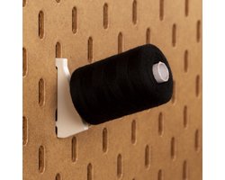 6-pack Spoelhouder 1000m - Short - Wit - Printboard - Past op Ikea Skadis pegboards