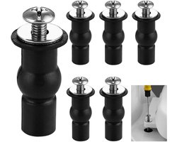 6-Pack Toiletbrilbevestigingen - Toiletbrilschroeven - Universele toiletbril, Vervangende toiletbrilaccessoires, 14 tot 16 mm bovenaccessoires