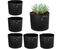 6 Pcs Fleece Fabric Plant Bag - 3 Gallon Potato Plant Bag - Plant Bags with Handles - 12L for Potatoes Tomatoes Garden Plants Flowers Vegetables - Tuin Balkon Kassen