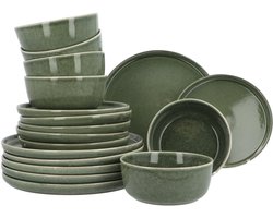 6 persoons 18-delig servies Terre Groen Geglazuurd Keramiek