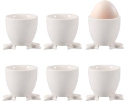 6 Pieces Egg Cups - Porcelain Egg Stand voor Elke Ontbijttafel - Perfecte Paascadeaus - Hard en Zacht Gekookte Eieren Servies