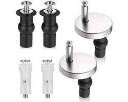 6 Pieces Toilet Seat Attachment - Spare Parts - Universal Toilet Seat - Stainless Steel Mounting Screw - Hinge - Top Toilet Seat Attachment - Soft Close Mechanism voor Badkamer Accessoires