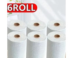 6 Rollen Isolerend Behangpapier - Zelfklevend Behang - Home & Marker - Zelfklevend Behang Dik - 50X280 cm - Voor Woonkamer & Slaapkamer - Vinylbehang - Waterdicht - white