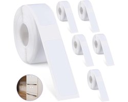 6 rollen label sticker - zelfklevende etiketten - Thermische Etiketten - Opruimen en opbergen - Gemakkelijk Beschrijfbaar - Zelfklevende - Duurzaam - ideaal voor namen, data, prijzen en opslaglabels - wit