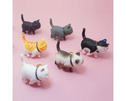 6 schattige kattenladeknoppen voor de kinderkamer, leuke kattenkastgrepen, kaptafelgrepen, meubelbeslag-rechts