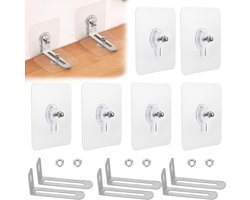 6 Sets Zonder Boren Anti-Omknik Meubelbandenset – Zelfklevende Meubel-Muur Bevestigingen voor Babyveiligheid, Bevestigt Boekenkasten, Dressoirs & Meer