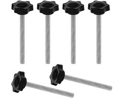6 STKS Klemmen Schroef Knop Ster M10 * 100mm Duim Bouten Draad Vervanging Handknop Aanscherping Zwarte Grip