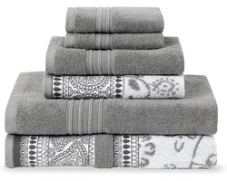 6 Stuk Set, 2 Badhanddoeken, 2 Handdoeken, 2 Washandjes ,steen