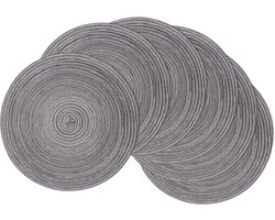 6 stukken van 11CM diameter katoengaren Westerse stijl mat, hittebestendige cupmat, servies kom en plaat mat, eettafel decoratie cirkel geweven isolatiemat