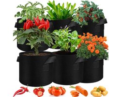 6 Stuks 3 Gallon Plantenzakken - Premium Beluchting Plantencontainers - Dikke Niet-geweven Stof - Stevige Handvatten - Bloemenzakken - Groenteplantenpotten - Kwekerij Tuin