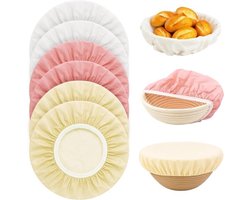 6 stuks afdekhoezen voor gistmand - herbruikbare elastische deeghoes voor broodbakken - beschermende hoes voor levensmiddelen - bakaccessoires in diverse kleuren