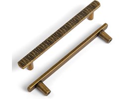 6 Stuks Antieke Messing Kastgrepen 128mm Hartvormig, Vintage Retro Keukenhandgrepen, Meubelaccessoires voor Ladegrepen