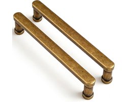 6 Stuks Antieke Messing Meubelgrepen 128mm Gatafstand, Zinklegering Lade- en Kastgrepen voor Keuken en Meubels