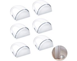 6 Stuks Binnendeurstop, Vloerstop, Deurstop, Transparante Deurstop voor Alle Harde Vloeren, Zelfklevende Deurstop om Muur en Meubels te Beschermen