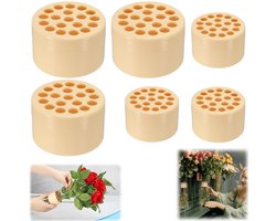 6 stuks bloemschikstandaards - Boeket displaystandaard - Spiraalvormige steelhouders - Bloemen stylingaccessoires - Gereedschap om boeketten vast te zetten - Geschikt voor bruiloften, feesten, vakantiebloemendisplays - Geel（7cm, 4cm）