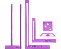 6 stuks boekbindende gereedschapsset - plastic liniaal sjabloonset - scrapbooking benodigdheden inclusief L-vorm T-vorm linialen - doe-het-zelf dagboek notebook maken - startershandleiding